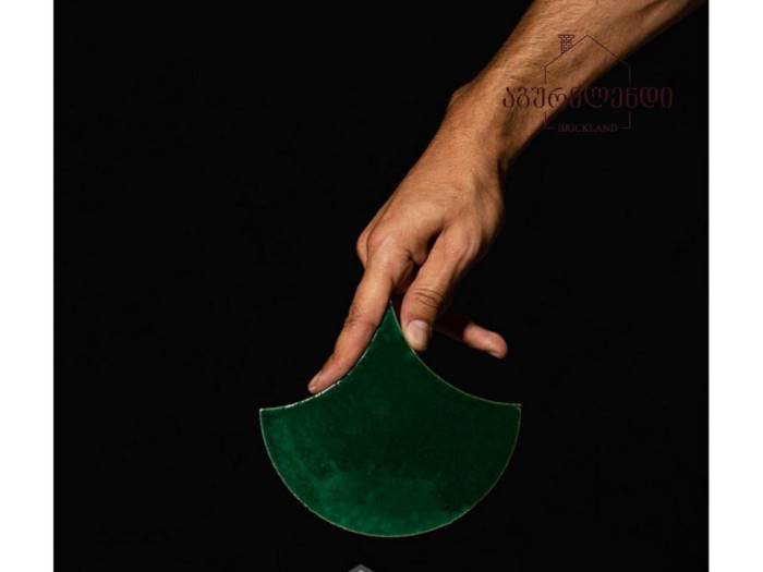 Handmade glazed ceramic tile