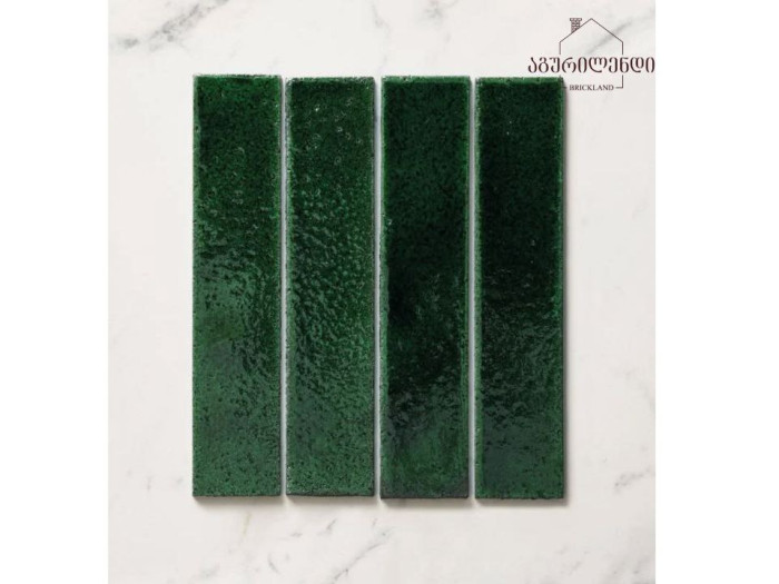 Handmade glazed bricks with a treated surface